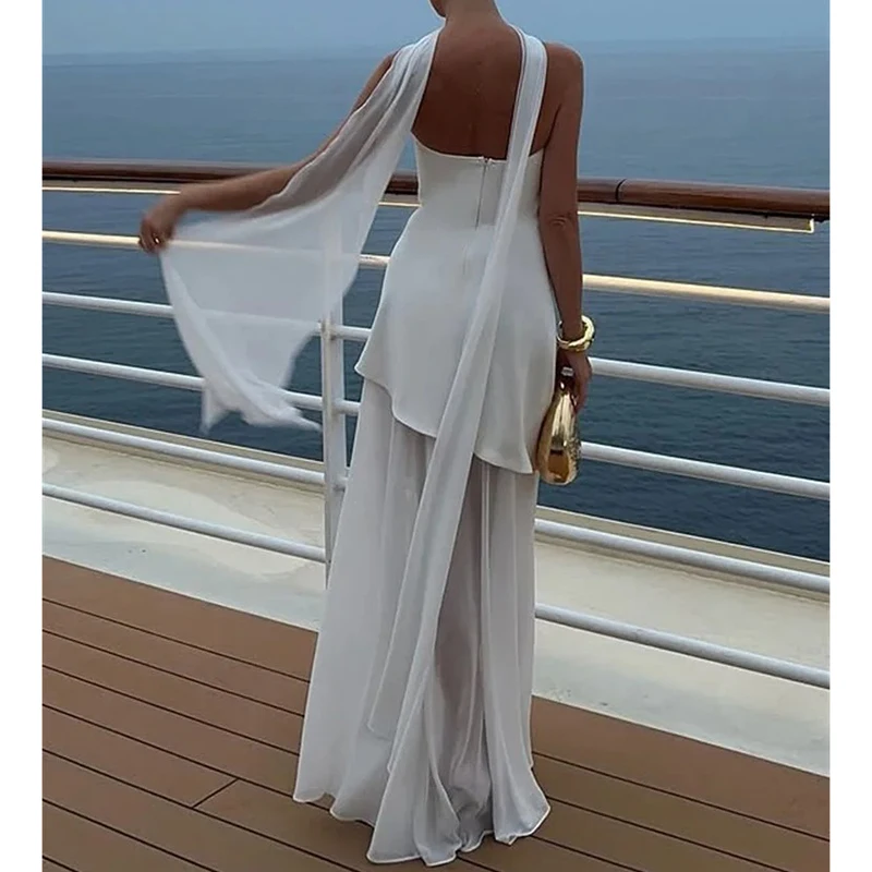 فستان سهرة شيفون تصميم فريد