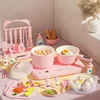 600w Pink /White Children Kitchen Double Furnace Electric Cooker Antibacterial Ceramic Pot Anti-dry Food grade One Set 1
