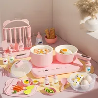 600w Pink /White Children Kitchen Double Furnace Electric Cooker Antibacterial Ceramic Pot Anti-dry Food grade One Set 1