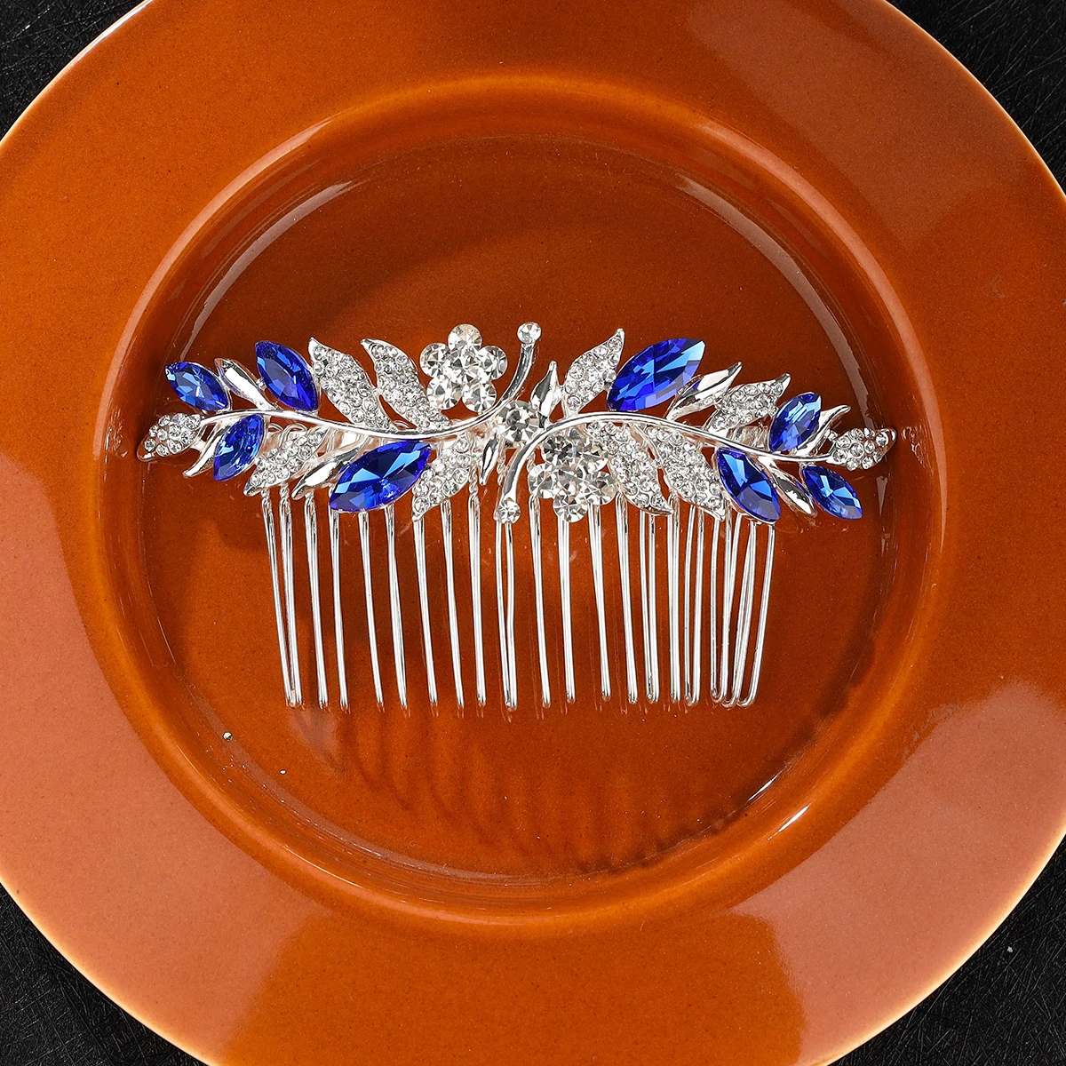 Dreamy Sapphie Blue Wedding Headwear Hair Comb bride hair accessories