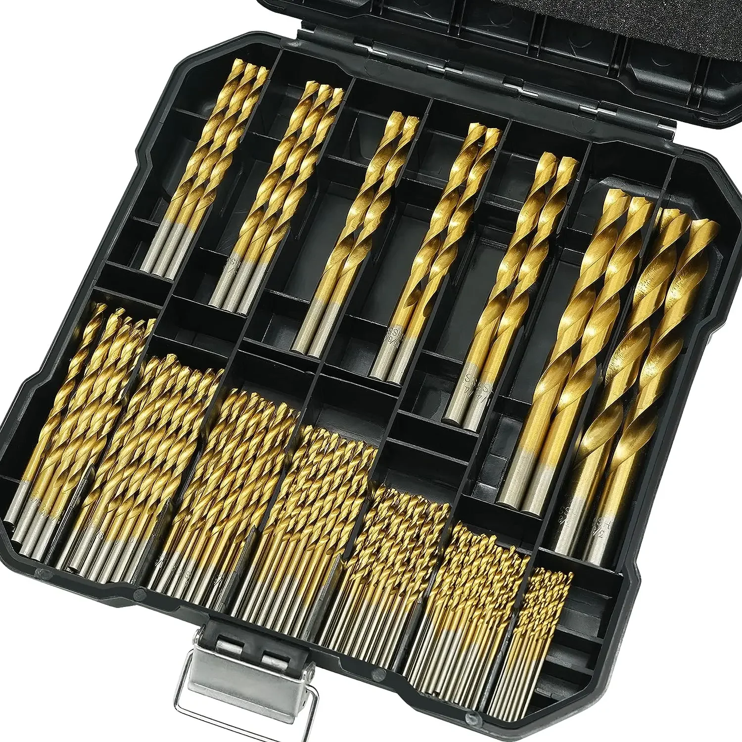 

Prodrill 99PCS Titanium Coated Drill Bit Set 135 Degree Tip HSS Bits Kit with Storage Case for Aluminum Copper Soft Alloy Steel