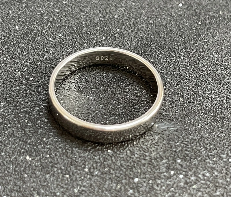 4mm Smooth Glossy Real Tibetan Silver Unisex Wedding Band Rings for Women Men