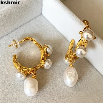 kshmir French Baroque fresh water pearl earrings for women design a sense of high-grade European temperament earrings