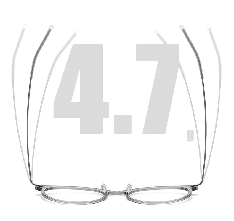 Dänemark Marke Frauen Brillengestell Titan Ultraleichte Brillen Retro Runde Männer Brillen 6537 Schraubenlos 4g Oval Kleines Gesicht – Detail 11