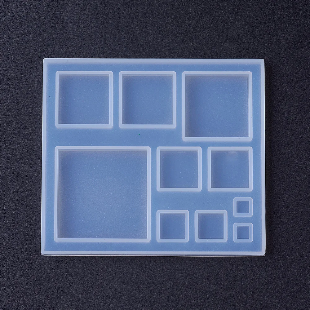 실리콘 금형 에폭시 송진 주조 금형, UV 송진 DIY 보석 공예 제작, 사각형 흰색 87x77x6.5mm, 내부 크기: 5 35mm, 1 개