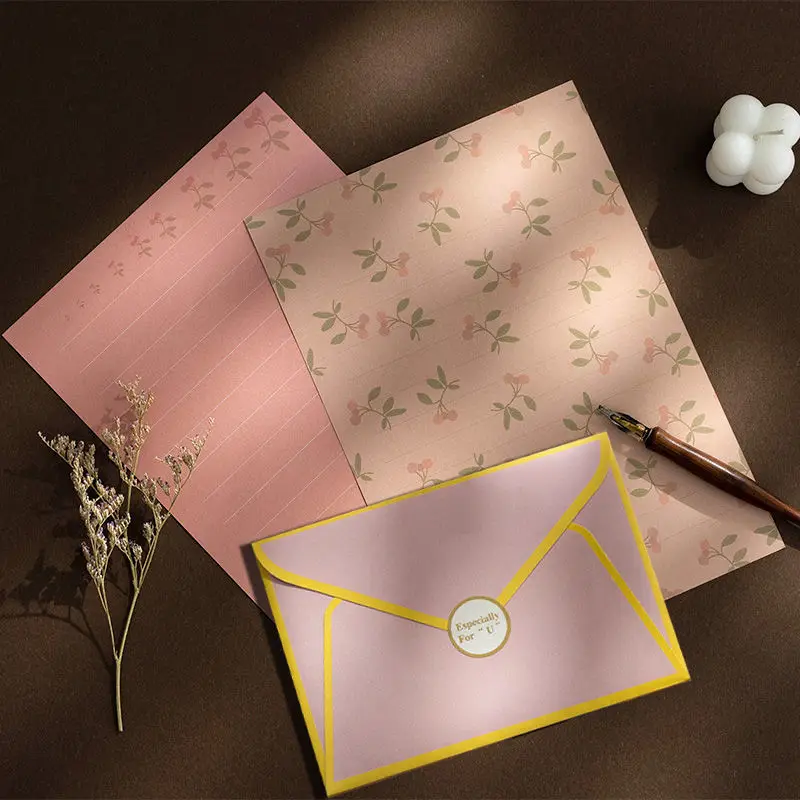 Aesthetic letter supplies Japanese cute student envelopes for letters set letterhead love letter manuscript paper nvitation card