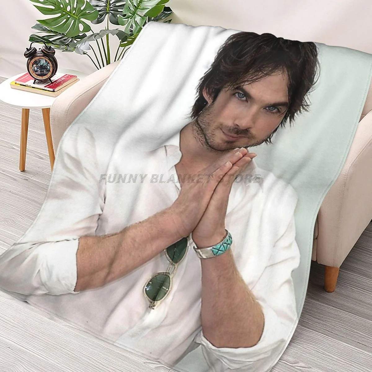 IanSomerhalderDamonSalvatoreThrowsBlanketsCollageFlannelUltra