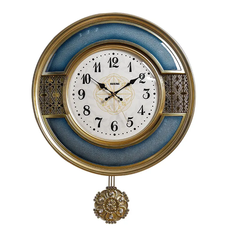 Round Pendulum Clock Wall Watch Mechanism Shabby Chic