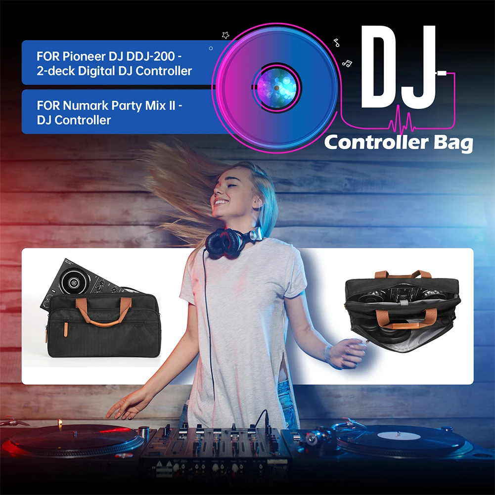 Eva Dj Disc Player Custodia Per Il Trasporto Controller Dj Antigraffio Borse Imbottite Per Numark Party Mix Ii/Pioneer Dj Ddj-200