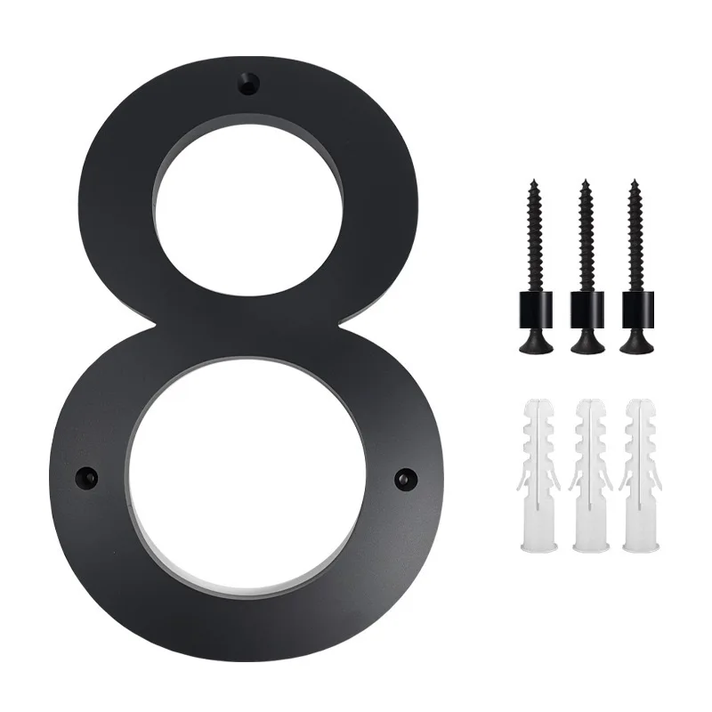 Black Floating House Numbers Grandes Números de Casa para o Exterior Home Address Plaques 30cm 12 Polegada