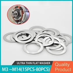 Ultra Thin 304 Stainless Steel Flat Washer Shim Gasket - Precision Thickness Options - M14x20x0.5(15pcs)