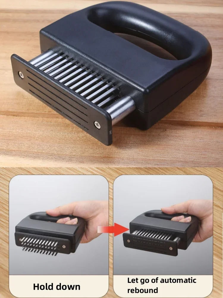 Description Picture 5 of itemMeat Tenderizer with Stainless Steel Ultra Sharp Needle Blades Kitchen Cooking Tool Best for Tenderizing BBQ Marinade Accessorie