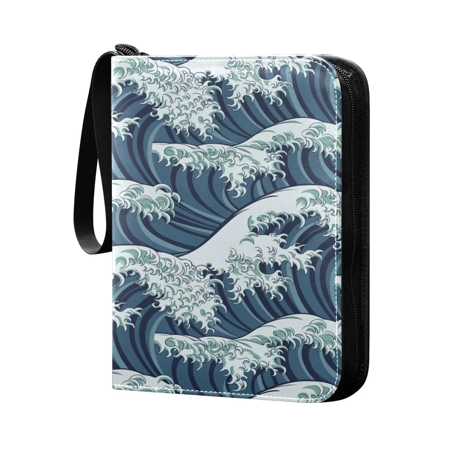 Storm Waves Card Binder 4 Pocket Cards Binder 400 Album Tascabile A Doppia Faccia Per Carte Da Gioco Sportive Archiviazione Unica Per La Raccolta Dell