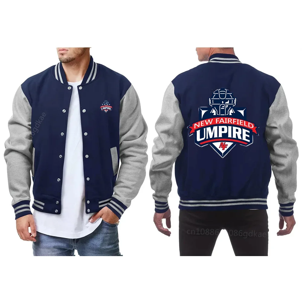 New Autumn and Winter Men's Baseball Uniform Plus Velvet Cardigan Jacket Button Zipper Baseball Uniform Casual Men's Jacket