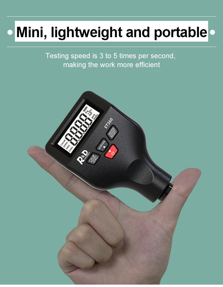 Description Picture 5 of itemR&D ET360 Magnetic Thickness Gauge Backlight Car Paint Tester 0-1500um Work Under Low Temperature 0.1um Russia English Manual