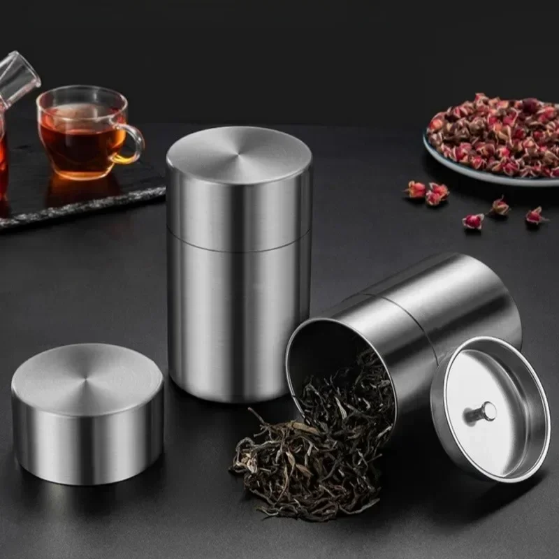 650ml 304Stainless Steel Portable Tea Caddies for Sealed Moisture-proof Dried Fruit Scented Tea Household Food Storage Container