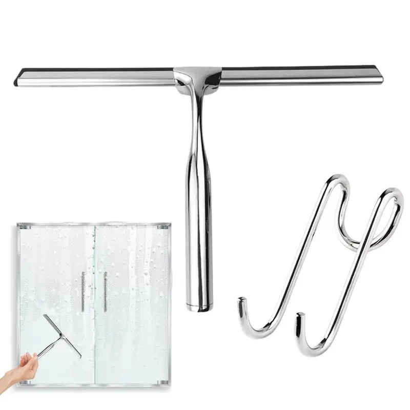 

Glass Wiper Squeeze For Shower Glass Door Mop Multifunctional Viper For Glass Door Tile And Car Glass All Purposes With Hook