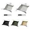 1PC PU Leather Storage Box Desktop Tray Jewelry Cosmetic Phone Key Wallet Coin Basket Folding Storage Case Table Organizer 5