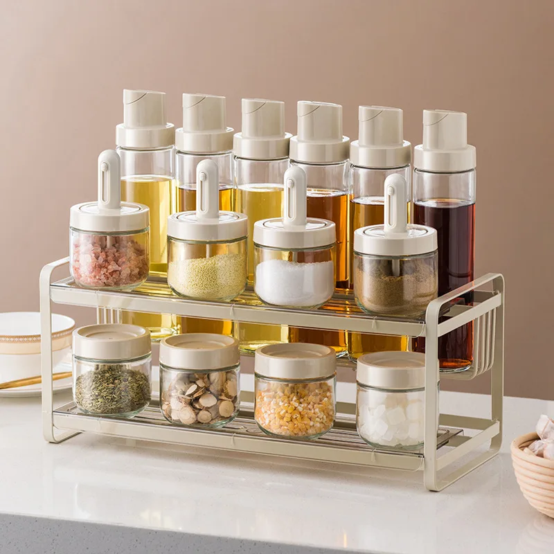

15/11pcs Kitchen Seasoning Bottle Storage Rack Spice Storage Bottle Set Rack Kitchen Storage Rack Wall-Mounted Spice Organizer