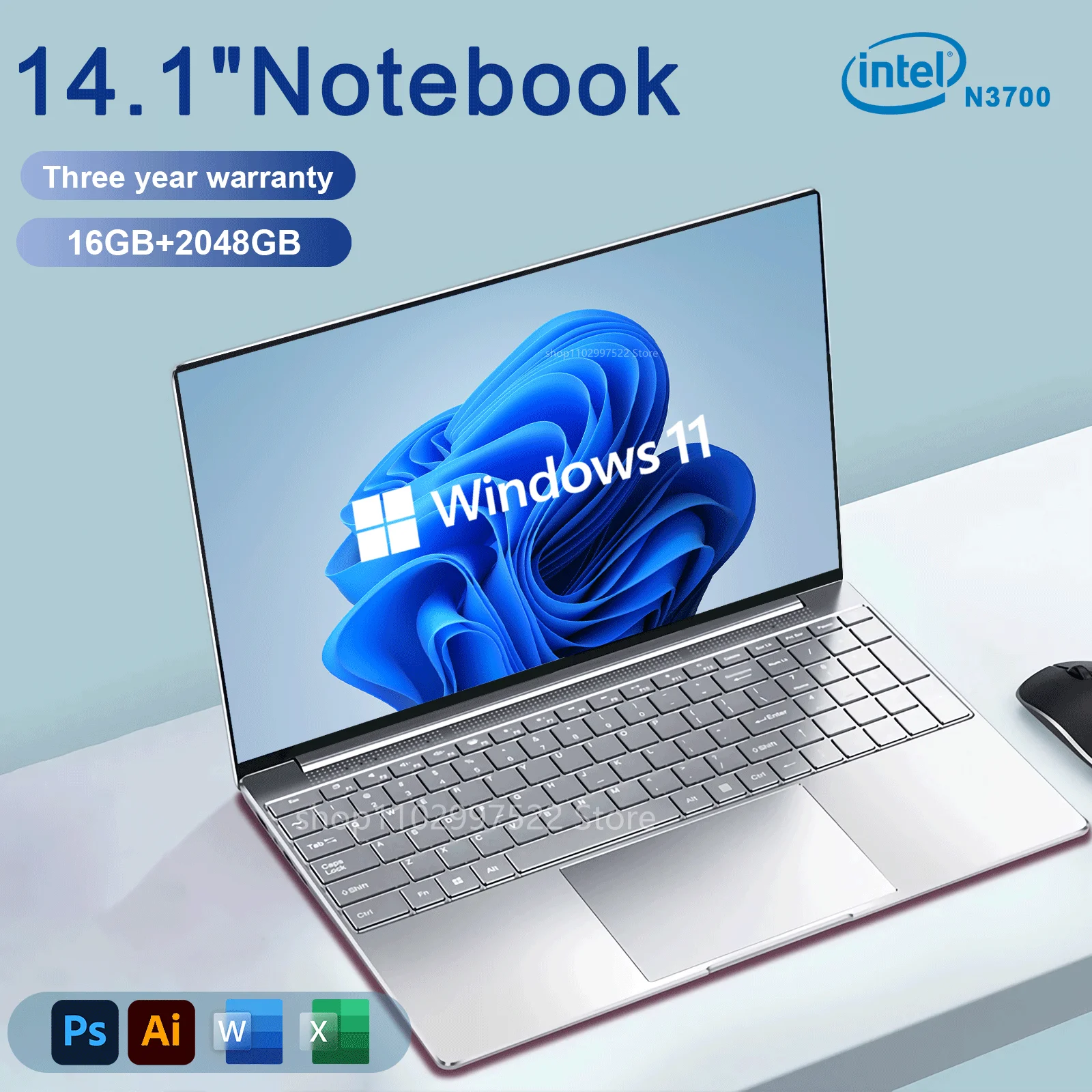 2024 nwe Notebook Számítógépes Intel Pentium N3700 16GB Kos 2TB SSD 1920*1080 Windows 11 Menő Felnyít Jegyzetblokk Hivatali székhely Etűd gamer PC