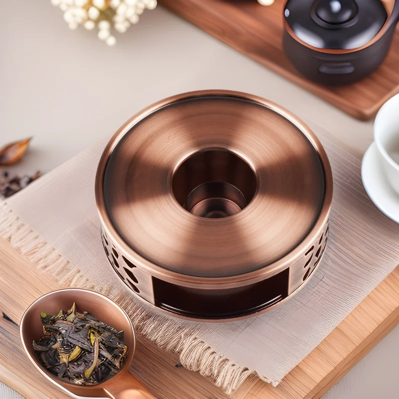 Japanese Style Hollow Stainless Steel Tea Warmer Household Desktop Coffee Stove Heating Base Tea Making Candle Heater Stove