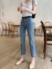 Ankle Length Women Jeans Autumn Stretch Straight Denim Pants