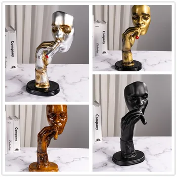 Creative Art Craft Retro Abstract Cigar Smoking Statue Man Ornament Wholesale Room Wine Cabinet Desktop Home Furnishing Decor 2