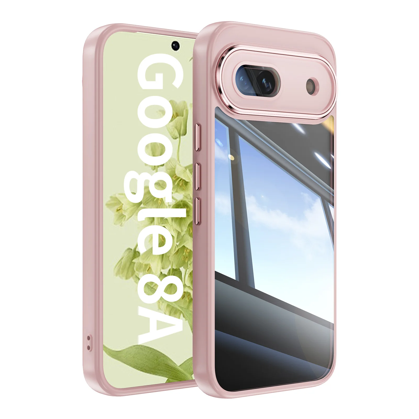Transparent Protective Back Plate with Stylish Metal Lens - Full Cover Phone Case