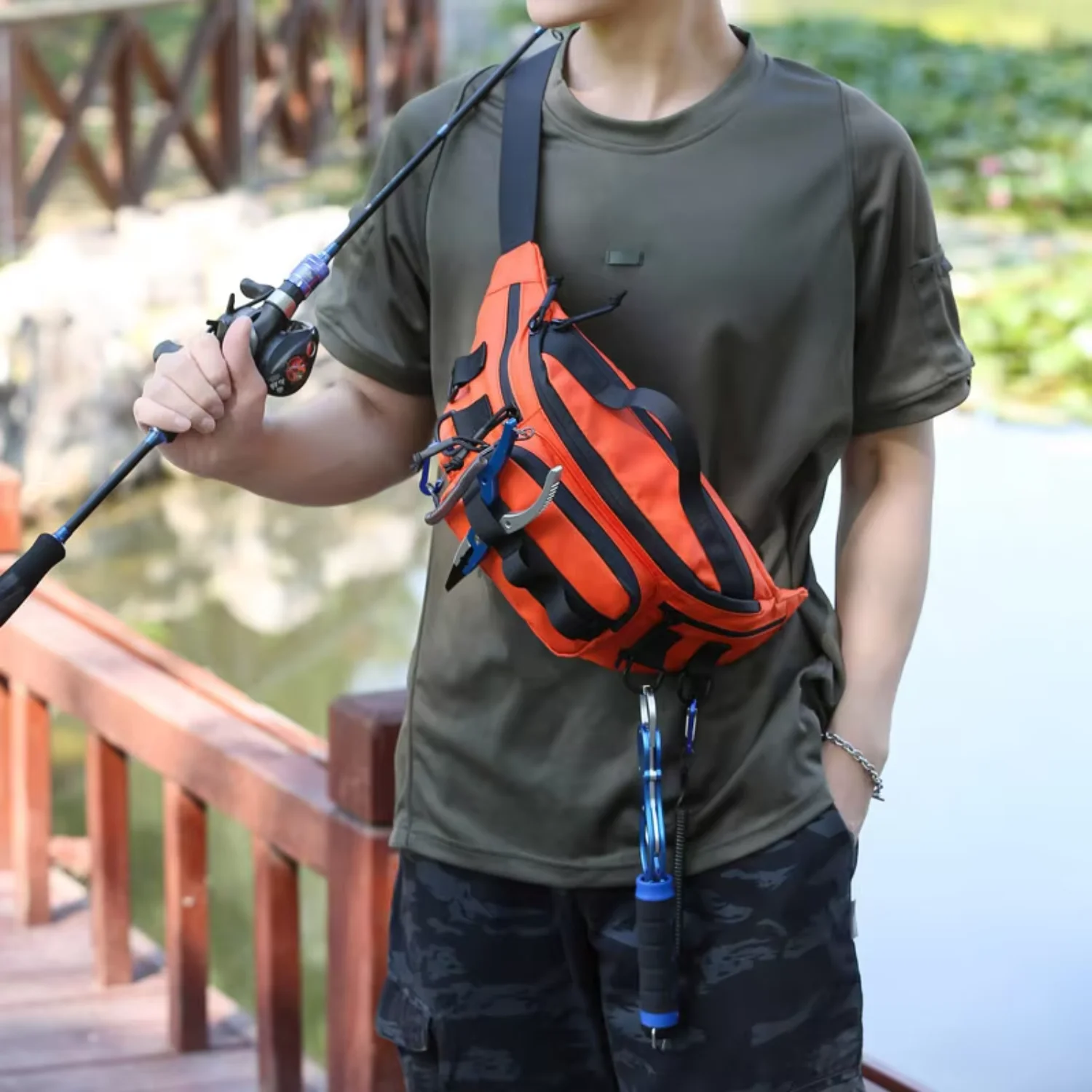 Multifuctional Fishing Lure Men Women Outdoor Lightweight Chest Pack Hunting Hiking Climbing Nylon Waterproof Waist
