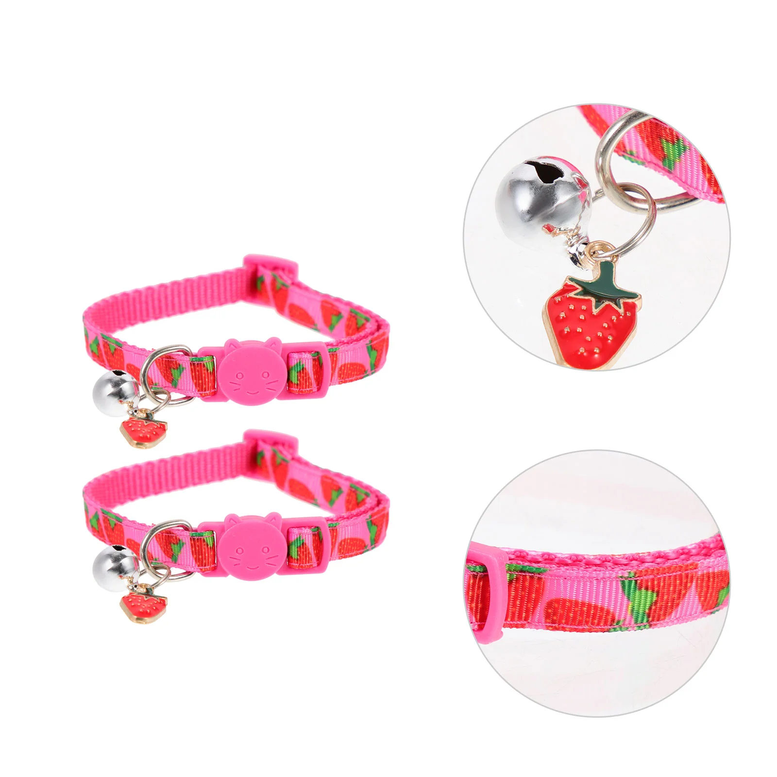 

2 Pcs Pet Fruit Collar Strawberry Decoration Small Ornament Kitten Polyester Fruits Design Cat Comfortable