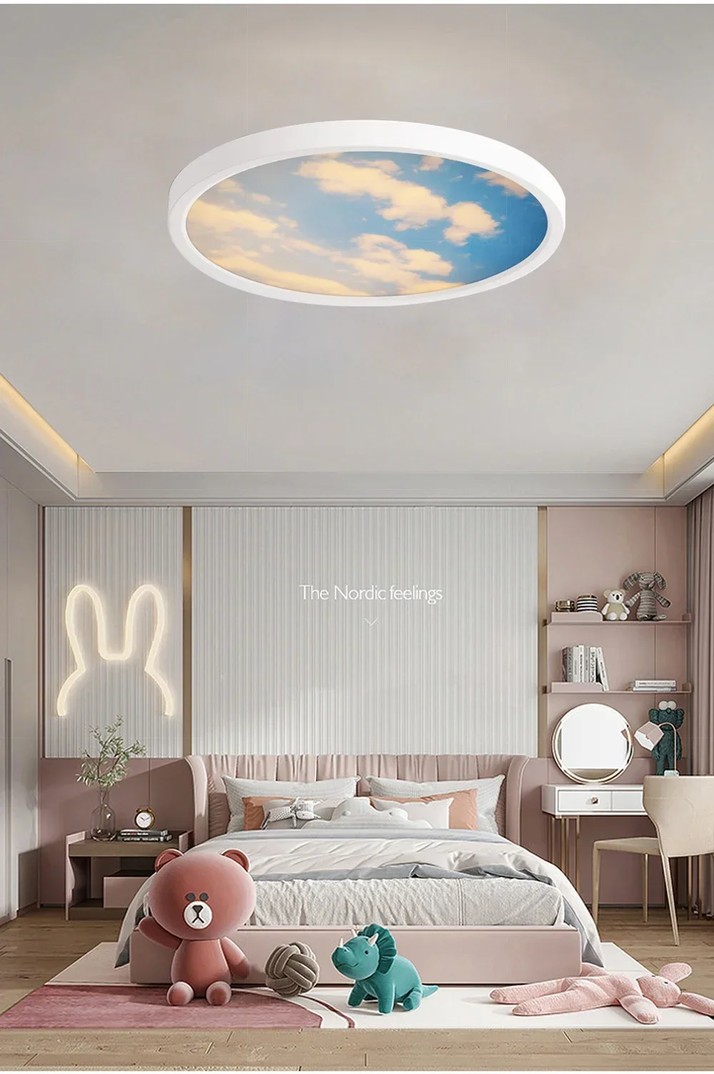 Description Picture 6 of itemModern Moon Wall Lamp LED Blue Sky White Cloud Chandelier Suitable for Bedroom Living Room Porch Children's Room Indoor Li