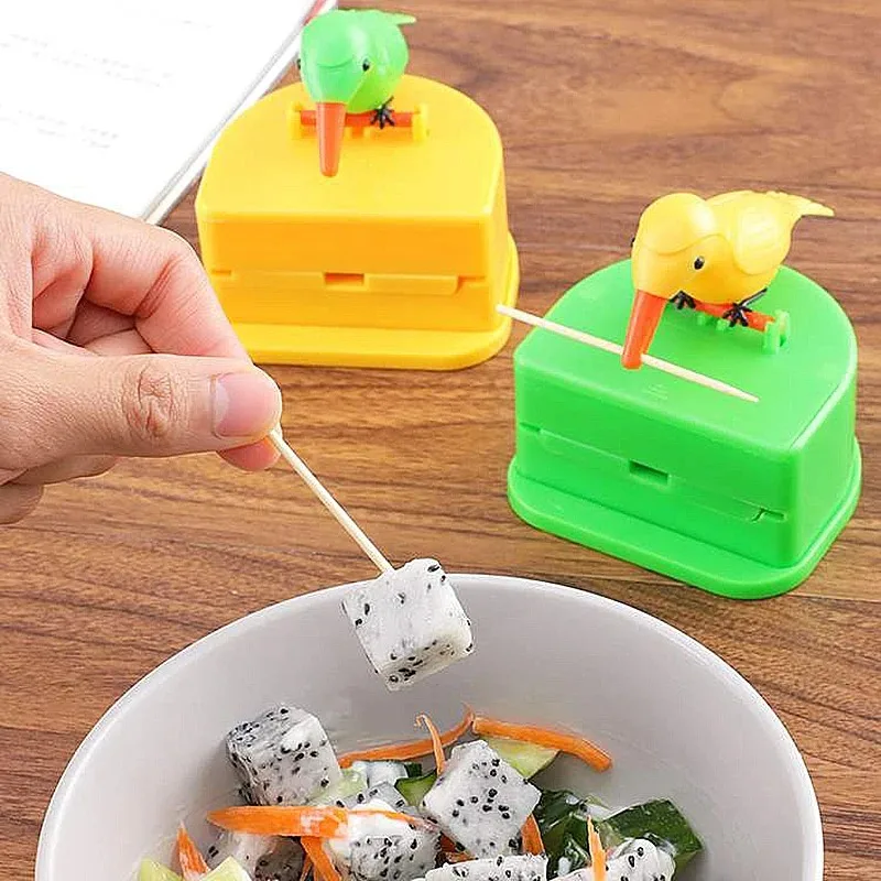 Cartone Animato Piccolo Uccello Stuzzicadenti Contenitore Creativo Porta Stuzzicadenti Scatola Di Immagazzinaggio Premere Stuzzicadenti Dispenser Cuci