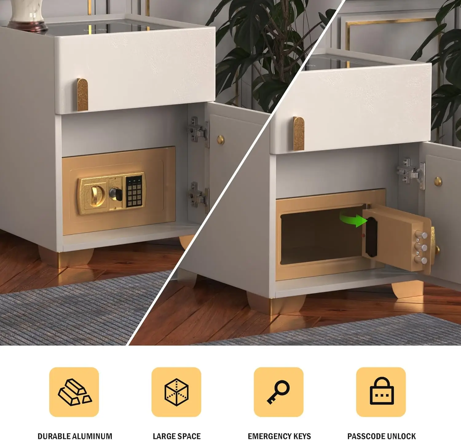 LED Nightstand with Wireless Charging 3