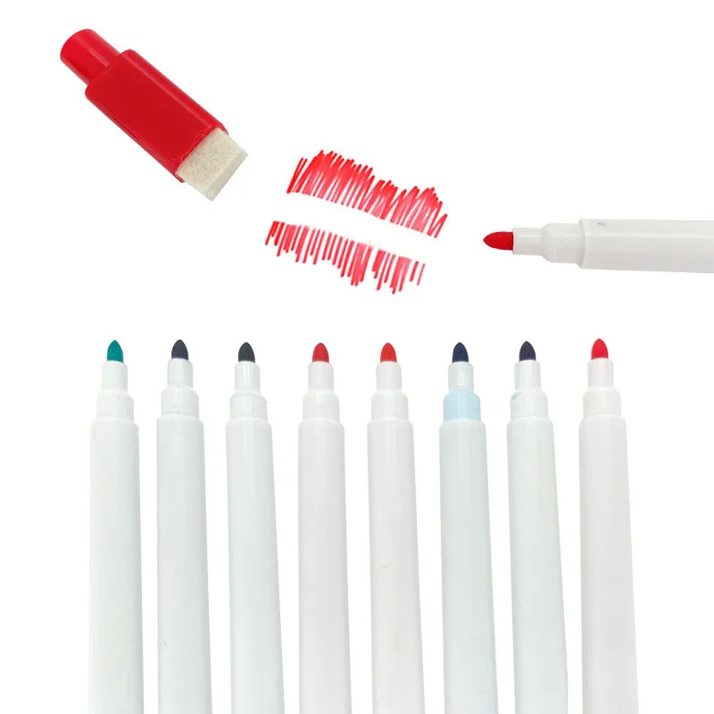 6pcs Colorful Whiteboard Marker Pen White Board Pen Graffiti Drawing Ink Pen Stationery Office School Supplies Writing samina natural birch wood graffiti painting pat background wall display stump round log diy work block board can be carved