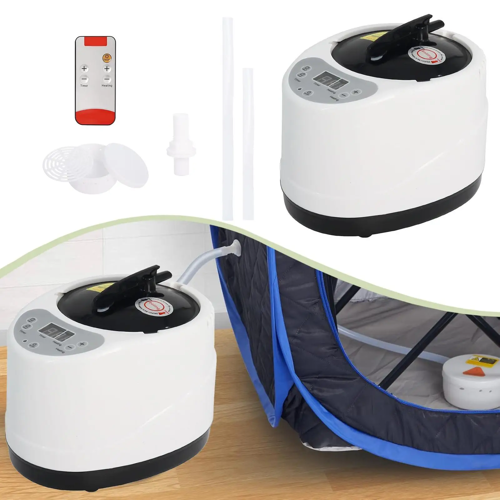 3L Sauna Steamer Stainless Steel Liner Large Capacity Sauna Steamer Pot, Home SPA Accessories with Remote Control for SPA Hotel 3L Sauna Steamer Stainless Steel Liner Large Capacity Sauna Steamer Pot, Home SPA Accessories with Remote Control for SPA Hotel