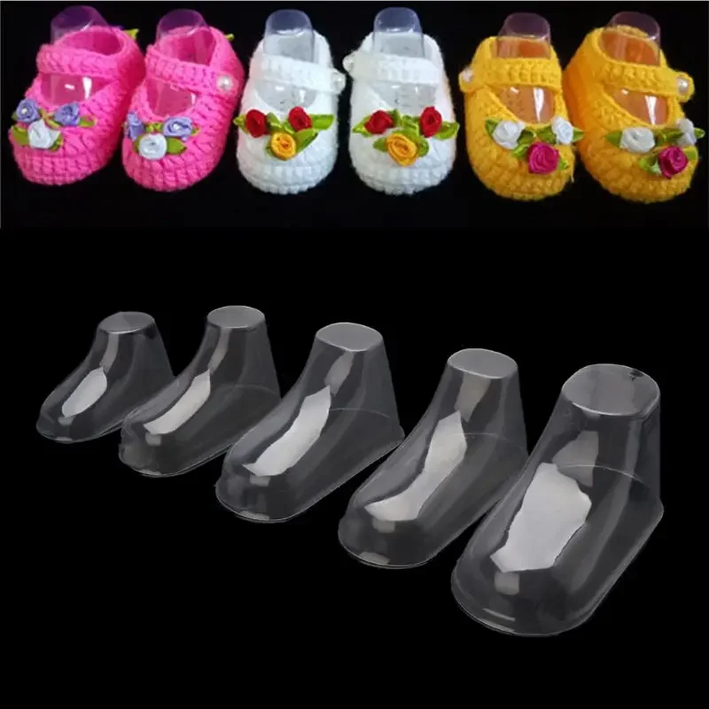 

10Pieces Plastic Baby Feet Display Kid Toddler Booties Stretcher Socks Display Stand Holder Shoe Supports Shaper Transparent