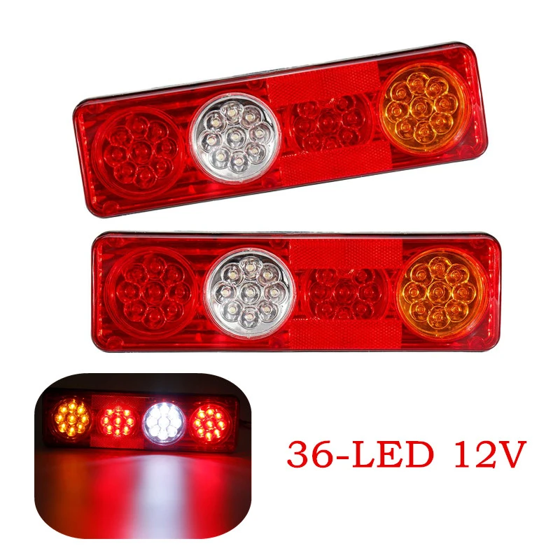 

2pcs 12V 36 LED Car Rear Tail Lights Taillight Brake Stop Light Turn Signal Revese Lamp For Truck Trailer Bus Caravan Lorry Van