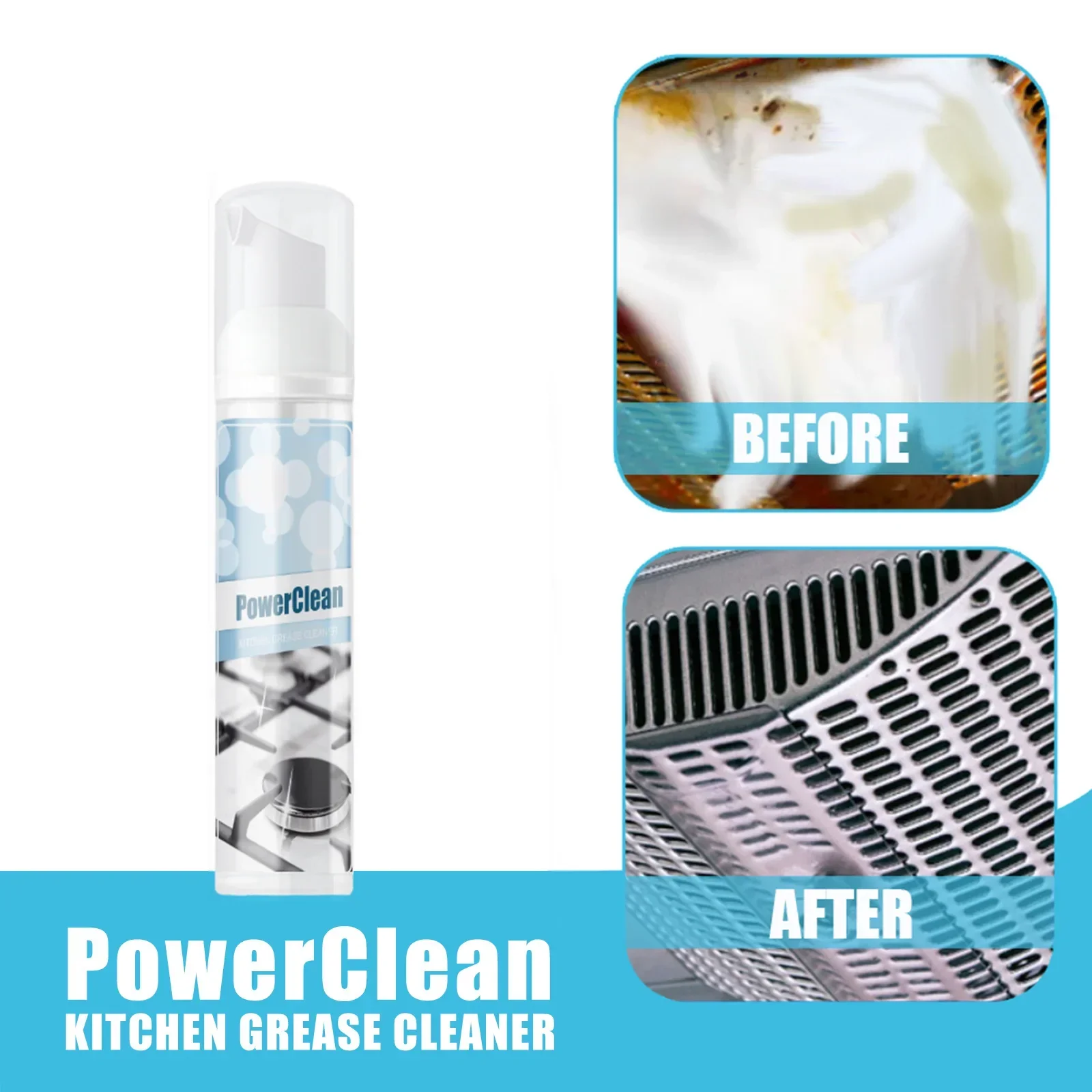 Professional Kitchen Degreaser Cleaner Oil Stain Remover Foam Cleaner Spray for Decontamination Removes Grease Grime