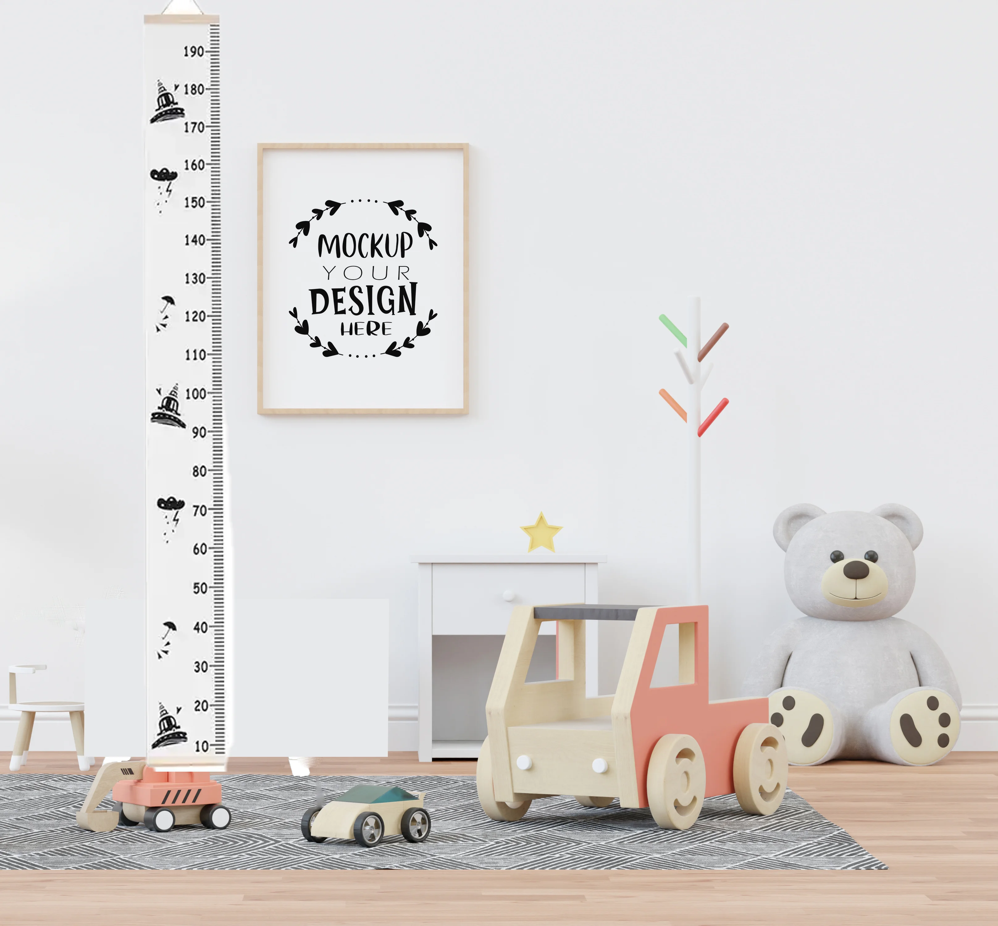 Children height measuring chart 1pcs new baby height ruler creative cartoon thickened oil painting canvas home decoration wall painting children measurement