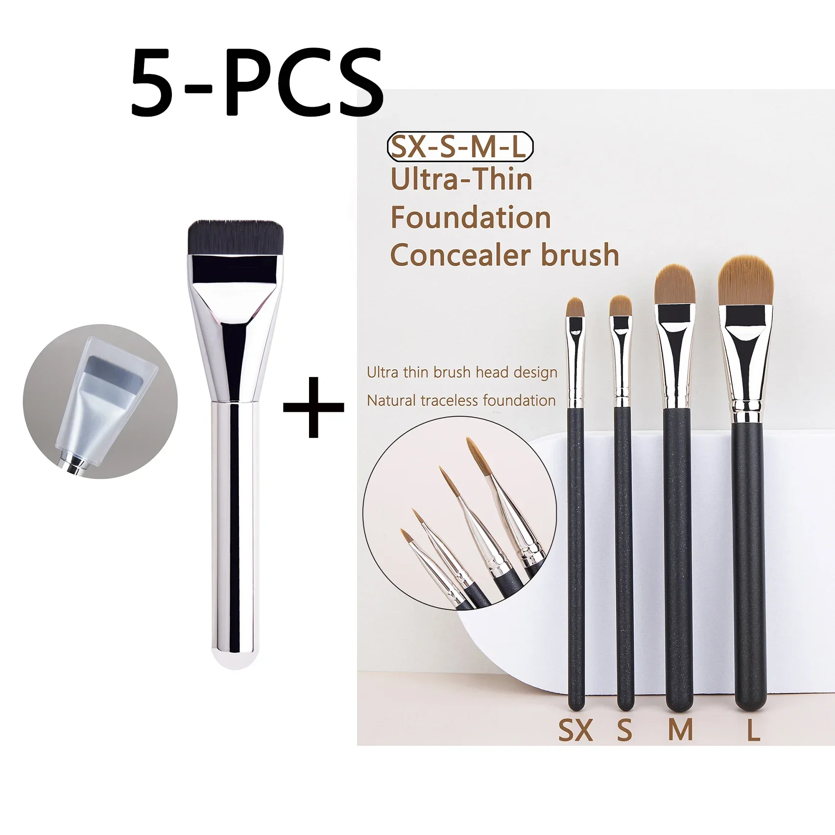 Ultra Thin Foundation Brush Lightweight and Thin Face Contour Brush Flat Contour Brush Blending Foundation Cream Makeup Brushes 6