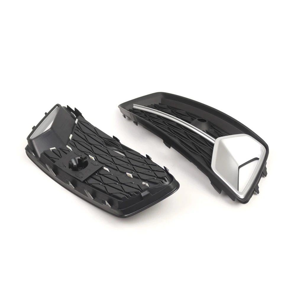 C8 Saden 2019-2023 4K0807647 4K0807648 자동차 외장 부품 용 AudiA6 용 2Pcs 앞 범퍼 안개등 커버 그릴