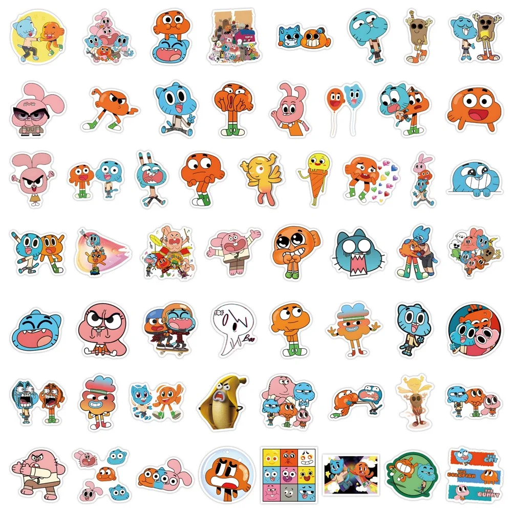 50/100Pcs Gumball 스티커의 놀라운 세계 다윈 Gumball DIY 스크랩북 전화 수하물 스케이트 보드 방수 데칼