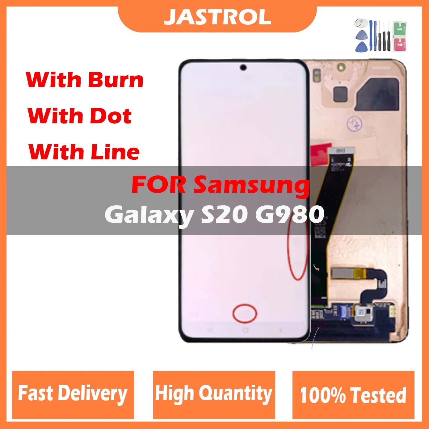 

ЖК-дисплей Super AMOLED для Samsung Galaxy S20, ЖК-дисплей G980, G980F, G980F/DS, G981, сенсорный экран с дигитайзером в сборе с точками и инструментом