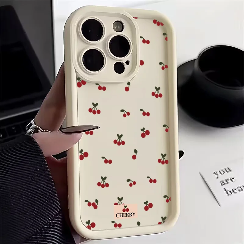 Charming Cherry Pattern Phone Case - Red & Pink Design
