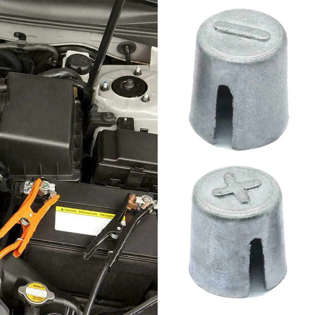 

2pcs Car Battery Terminal Post Adaptors Positive Sleeves Shim Negative E8U8 Front Battery Terminal Is Suitable For The Negative