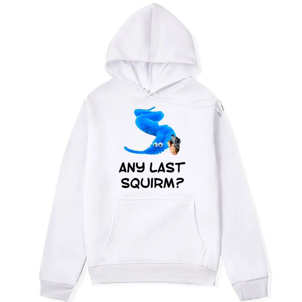 Any Last Squirm Worm on A String Funny Meme Graphic Hoodie Men Women Vintage Oversized Sweatshirts Oversized Fleece Hoodies Male