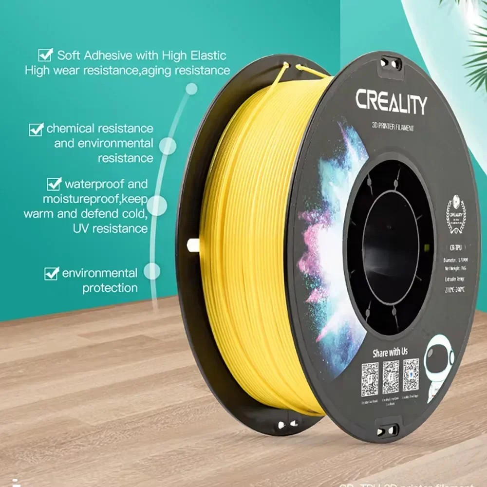 CREALITY CR-TPU 필라멘트 3D 인쇄 1.75mm 직경 고탄성 연질 접착 재료 환경 보호