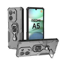 Shockproof Armor Case with Car Magnetic Holder Ring and Camera Protection for POCO C71 4G (WK-Black)