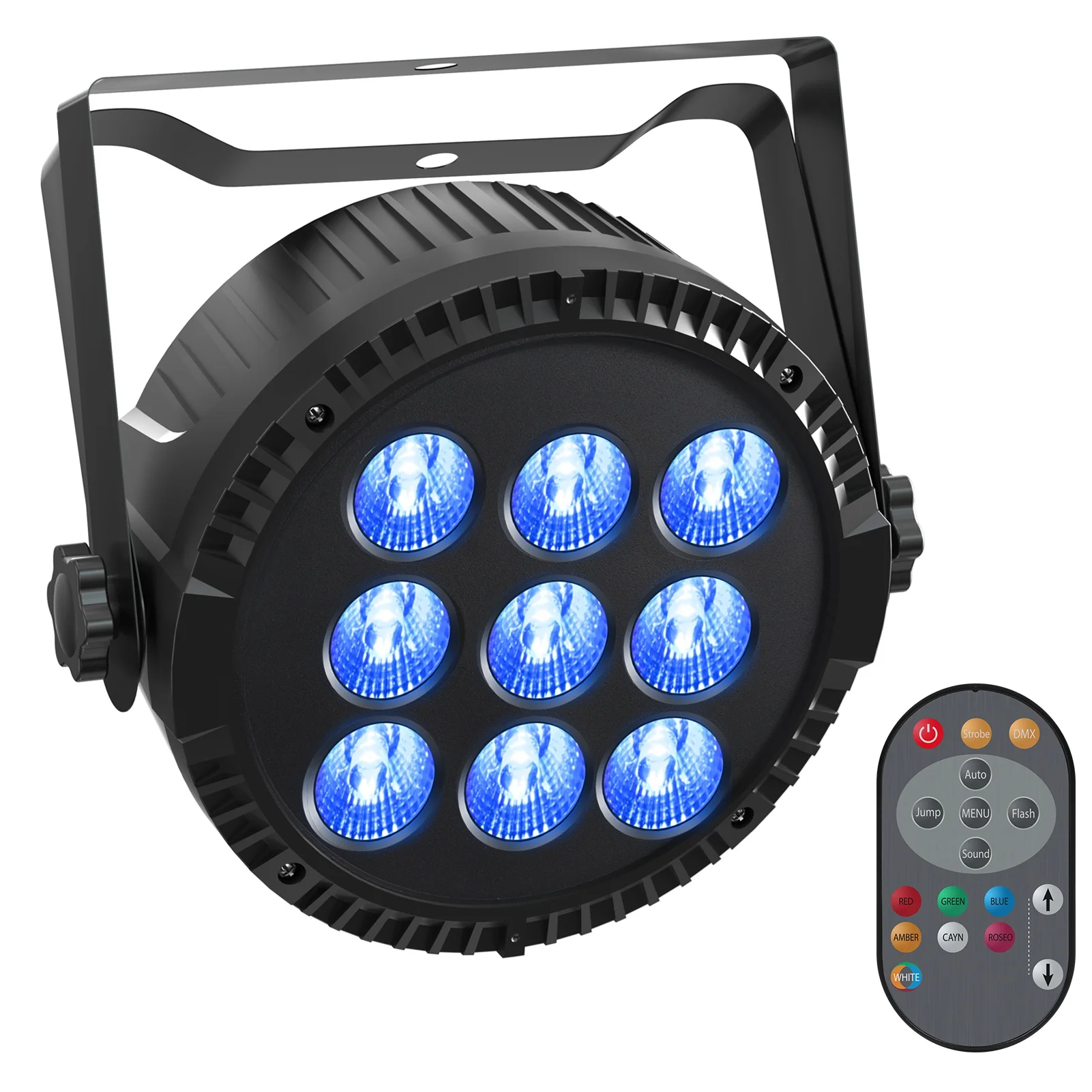 U'King 54W 4 in 1 RGBW 9LED Par Light Stage Light High Light DMX512 Stage Effect Light with Remote Control for Disco KTV Concert