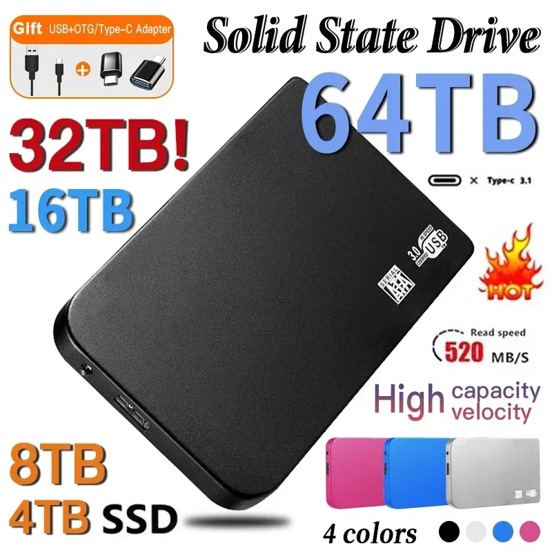 High speed external hard drive 2tb original ssd 1tb portable external